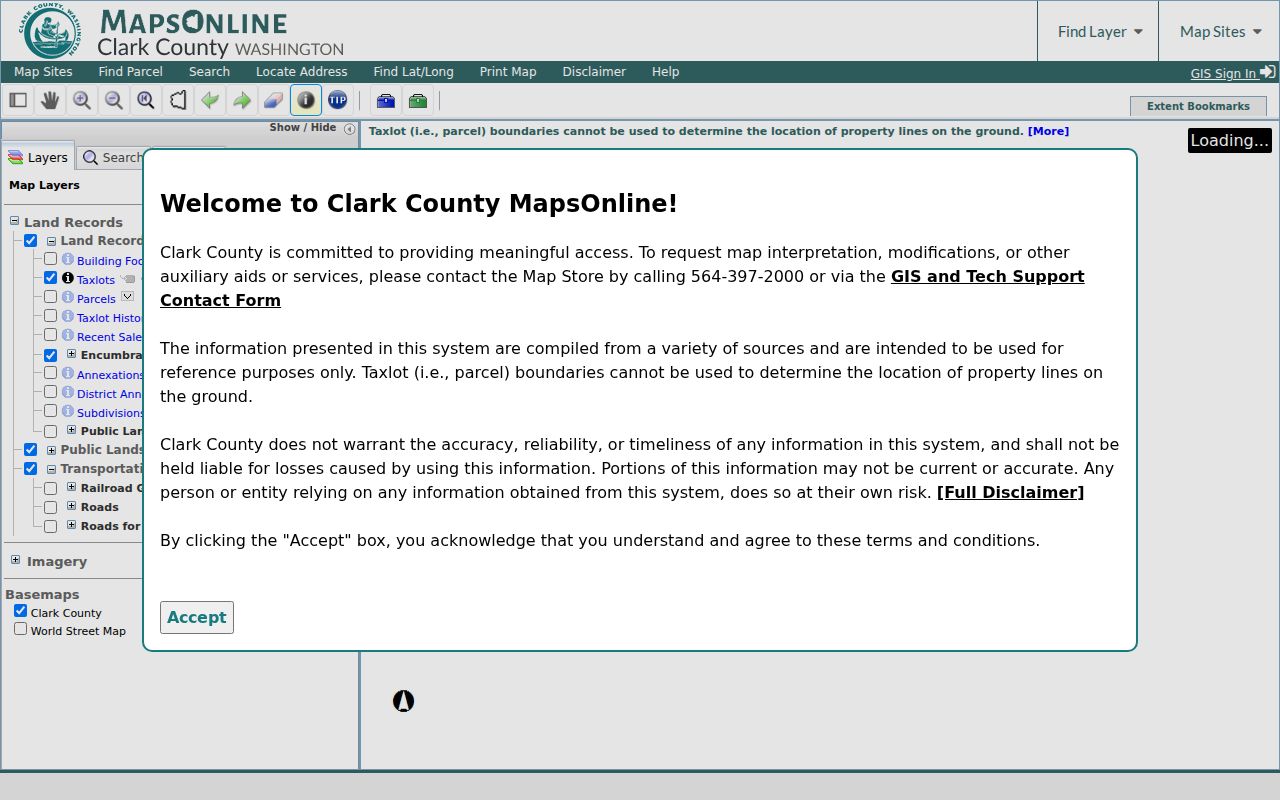 Vancouver street directory view in Clark County MapsOnline